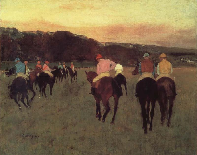 Edgar Degas Race horses in Longchamp oil painting picture